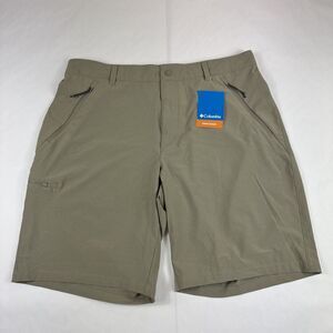 Columbia‎ Omni Shade Fir Ridge Shorts Mens 48x10 Beige Utility Zipper Active NEW